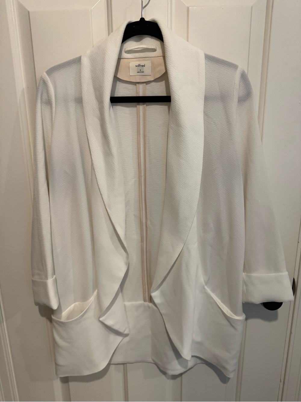 Wilfred White Open-Front Draped Blazer
